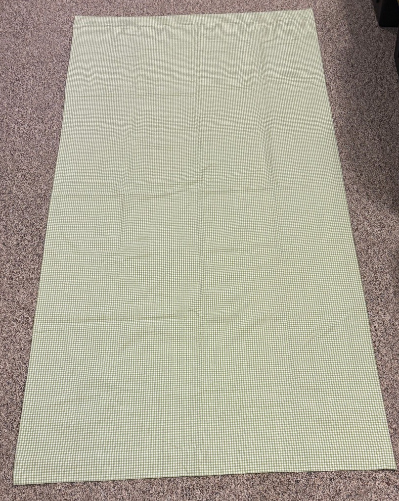 Pottery Barn Kids Lined Cotton Blackout Green Gingham Check Curtain Panel 44×84