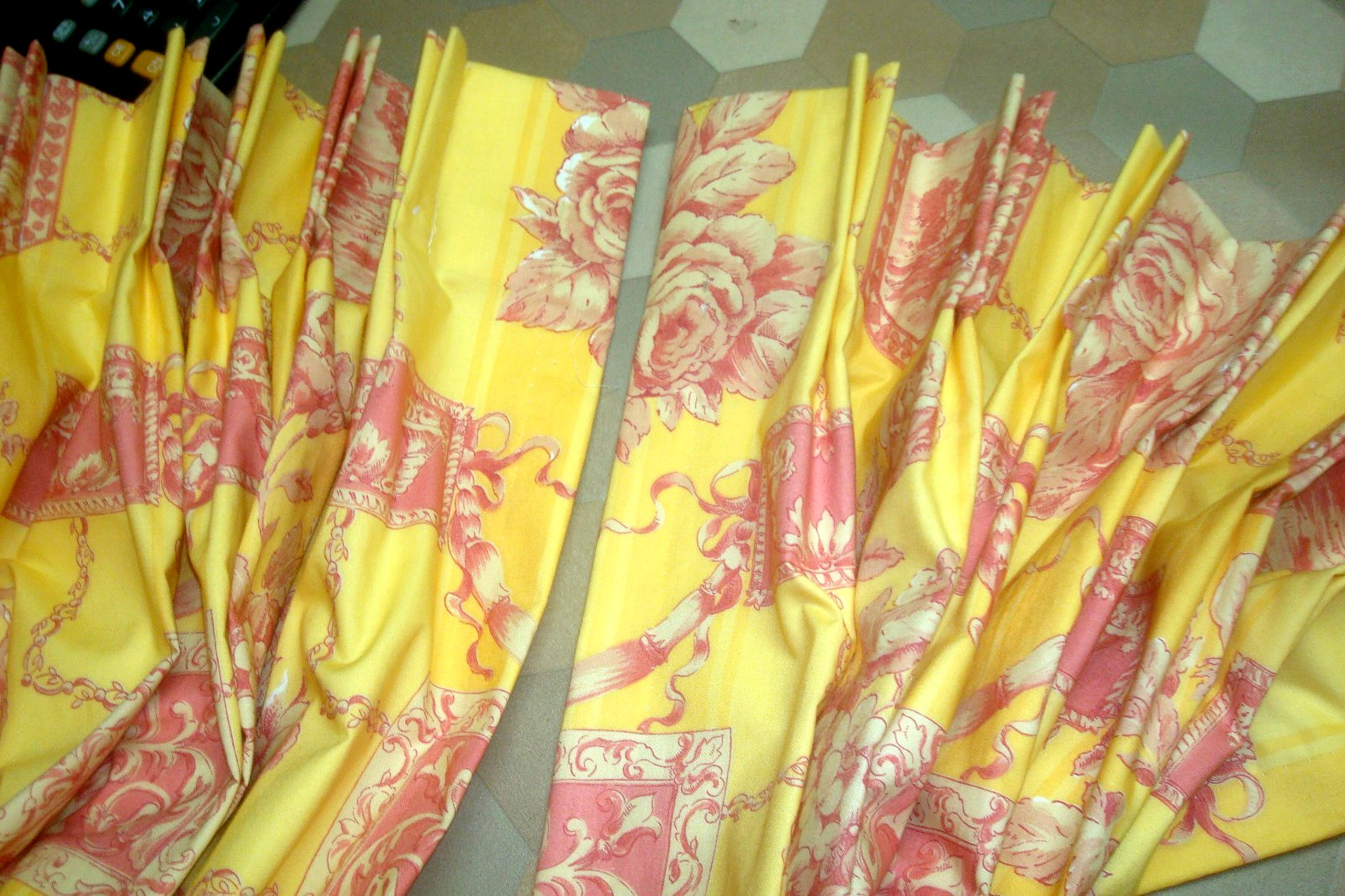 New Custom Lined DRAPES 2 pc Duralee Pastoral Classique Toile Pleated 96″ lg
