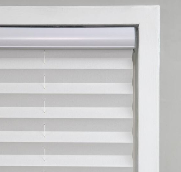 StyleWell White Cordless Light Filtering Polyester Pleated Shades 58″ W x 64″ L