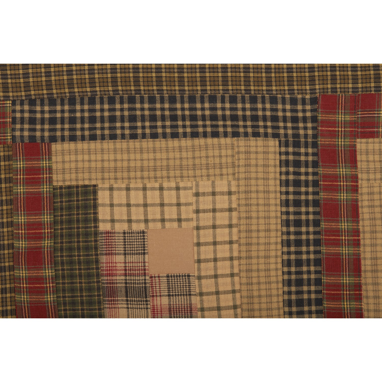Rustic 20″x60″ Log Cabin Block Border Valance Kitchen Window Curtains VHC Brands