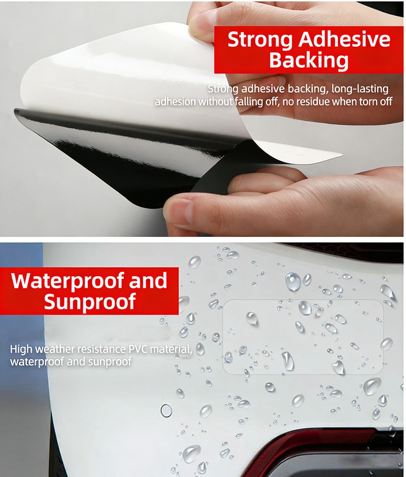 PVC Self-Adhesive Vinyl Car Wrap Film DIY Gloss Black/White Bubble Free 10cm-3m
