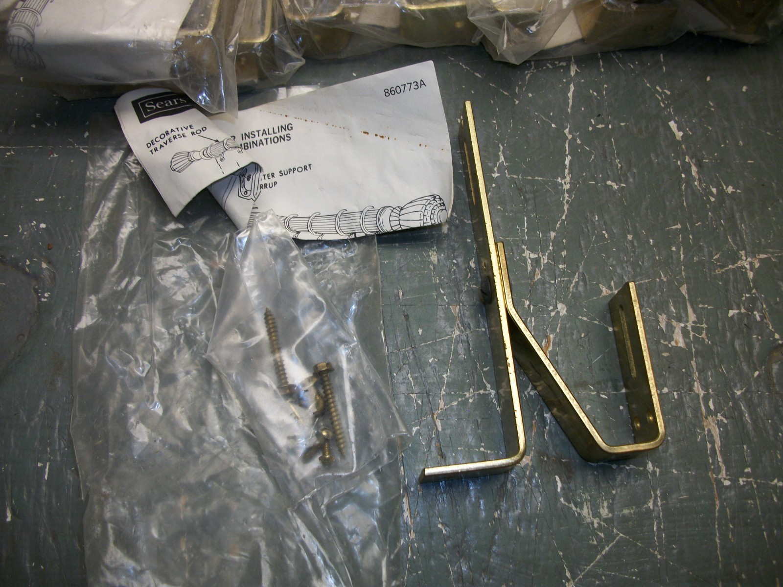 Sears Double Traverse Rod Bracket Base Brass Lot of 12 9589 029