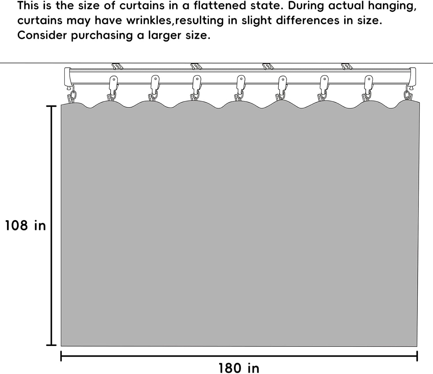 Beige Blackout Room Divider Curtains for Ceiling Track – W180 x H108