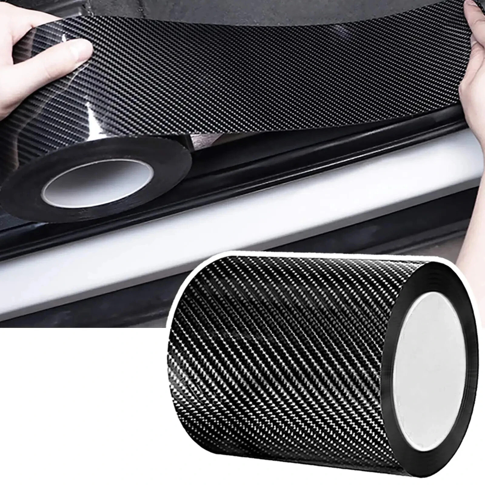 Carbon Fiber Car 3D Tape Sticker Door Mirror Self Adhesive Paste Protector Strip