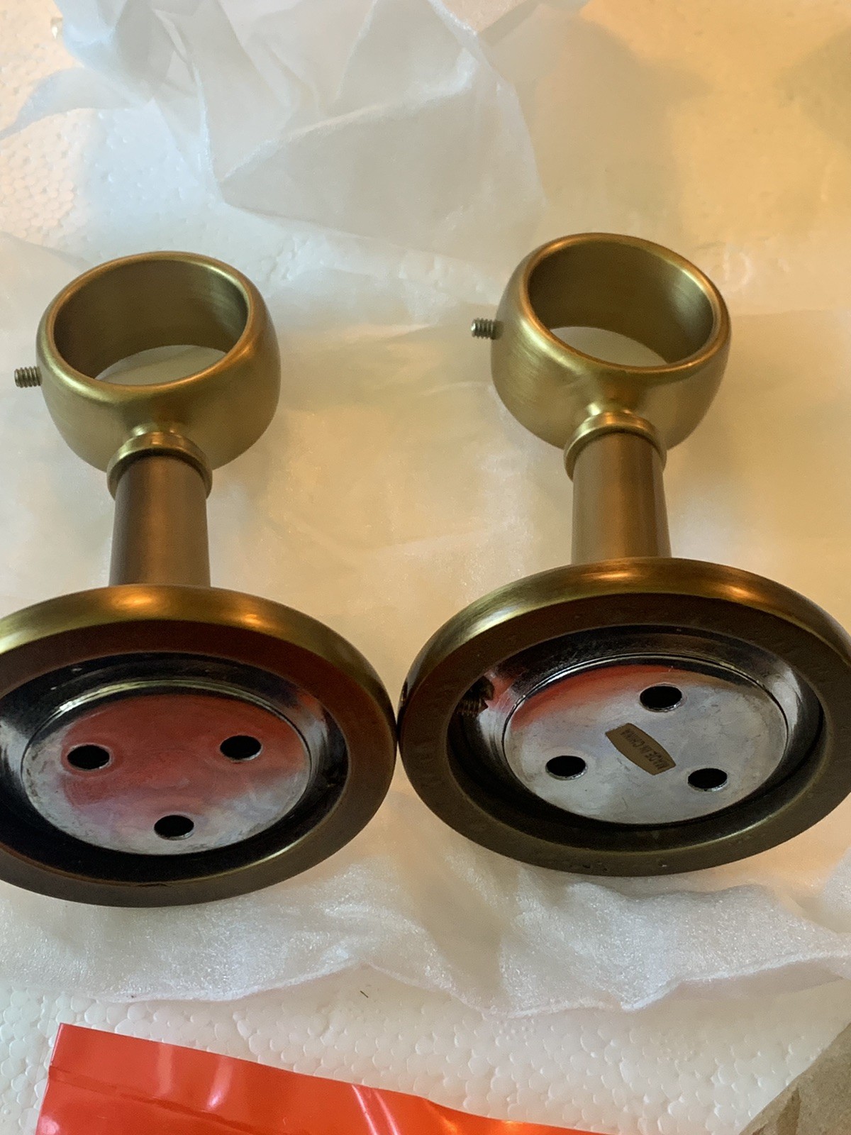 Restoration Hardware Estate Curtain Brackets MEDIUM 1-1/4” Burnished? Brass RH