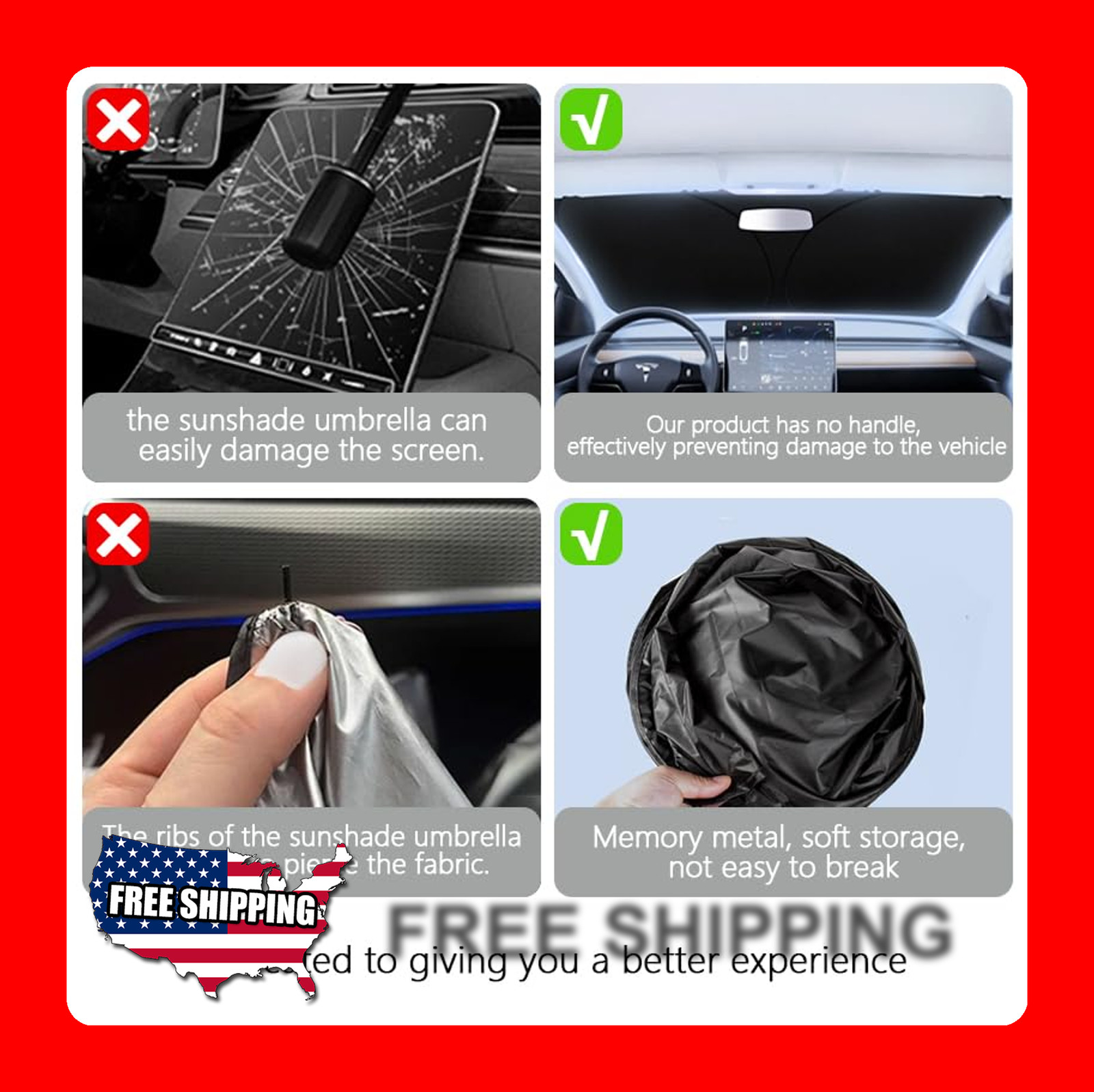 Car Windshield Sun Shade Reflective UV Heat Blocker 57×32 Inches