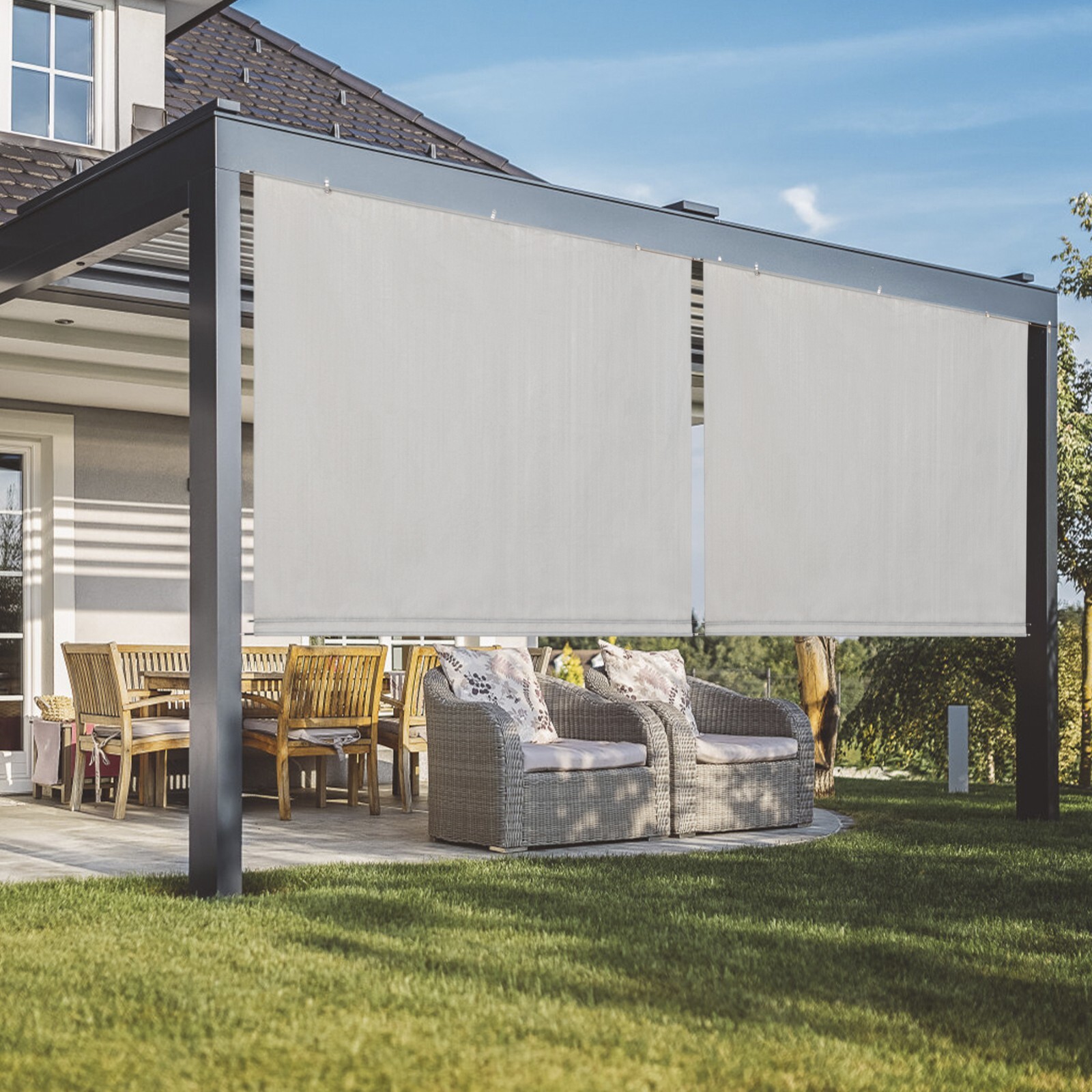 Roll Up Shade Roller Shade Blind for Outdoor Patio Porch Pergola Deck Office
