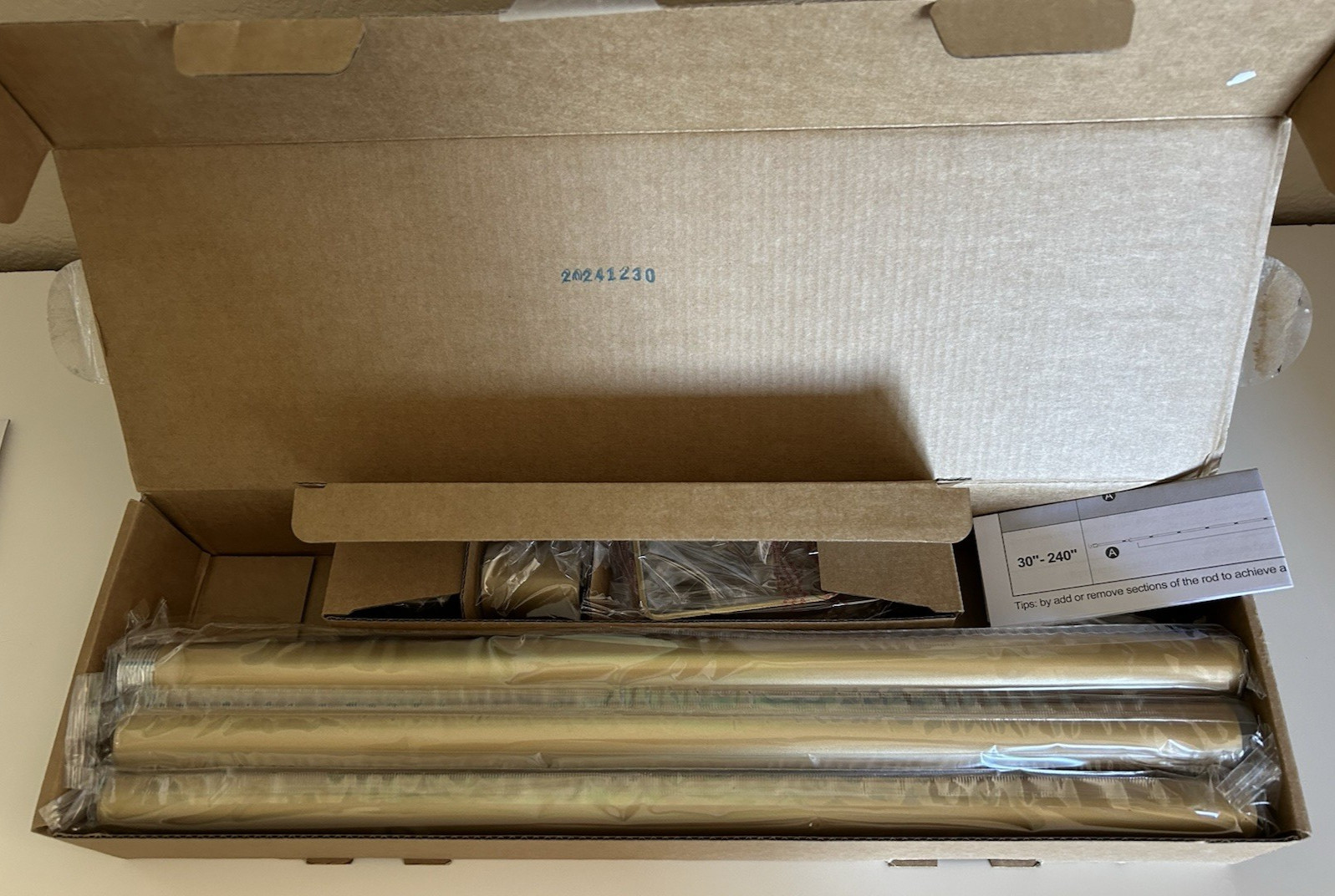 IFELS Curtain Rod for Windows 30″ to 90″ Gold 1 ” Diameter 1 Pack Adjustable OB