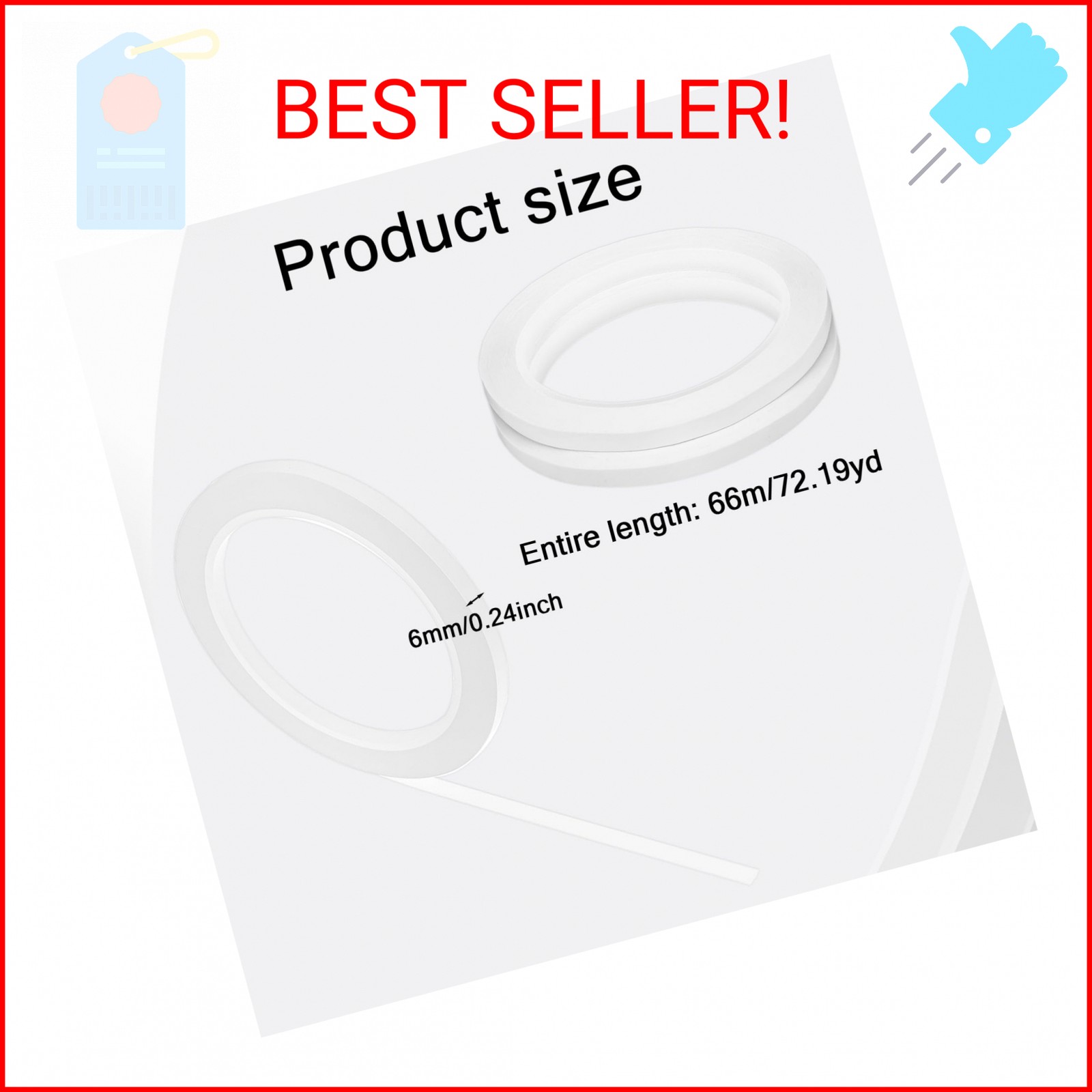 MBAIYO 3 Rolls Window Tint Tools Line Tape, Window Film Cutting Guide Tape, 0.24
