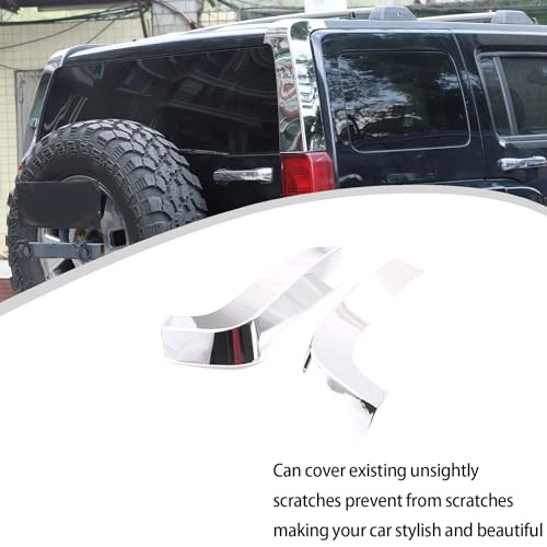 D Pillar Trim Cover Compatible with Hummer H3 2005-2009, ABS Rear Bright light