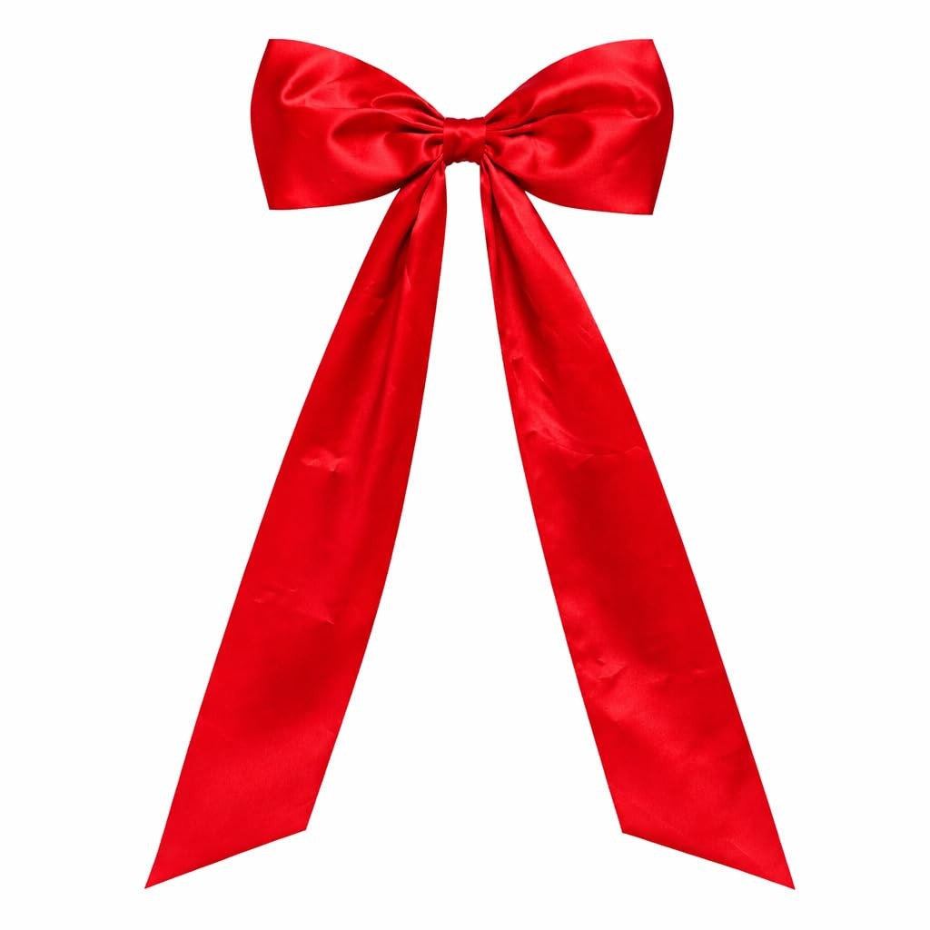 Giant Satin Bow Room Decor 18×46 Inch PreTied Wall Decoration Party Red