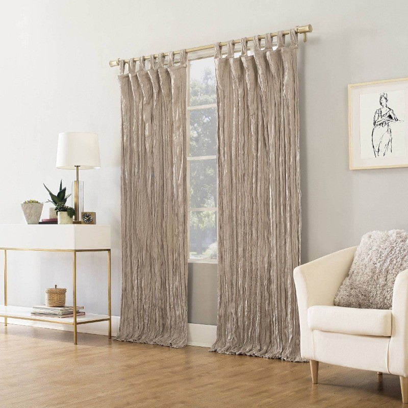 84″x50″ Curtain Panels Beige: Modern Vintage Indoor Decor – 1 Pc