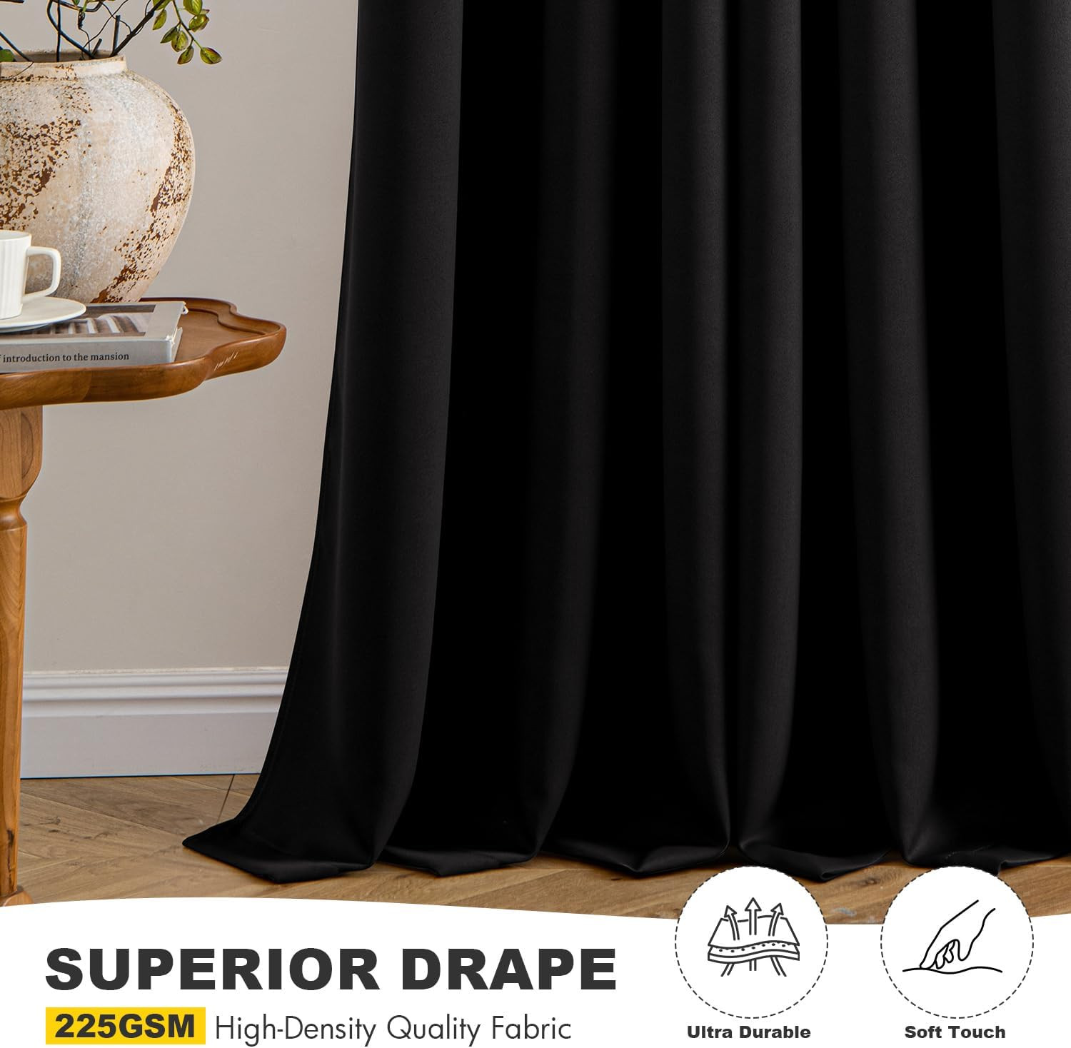 MIULEE Blackout Curtains for Bedroom Living Room 2 Panels, Thermal Insulated Roo