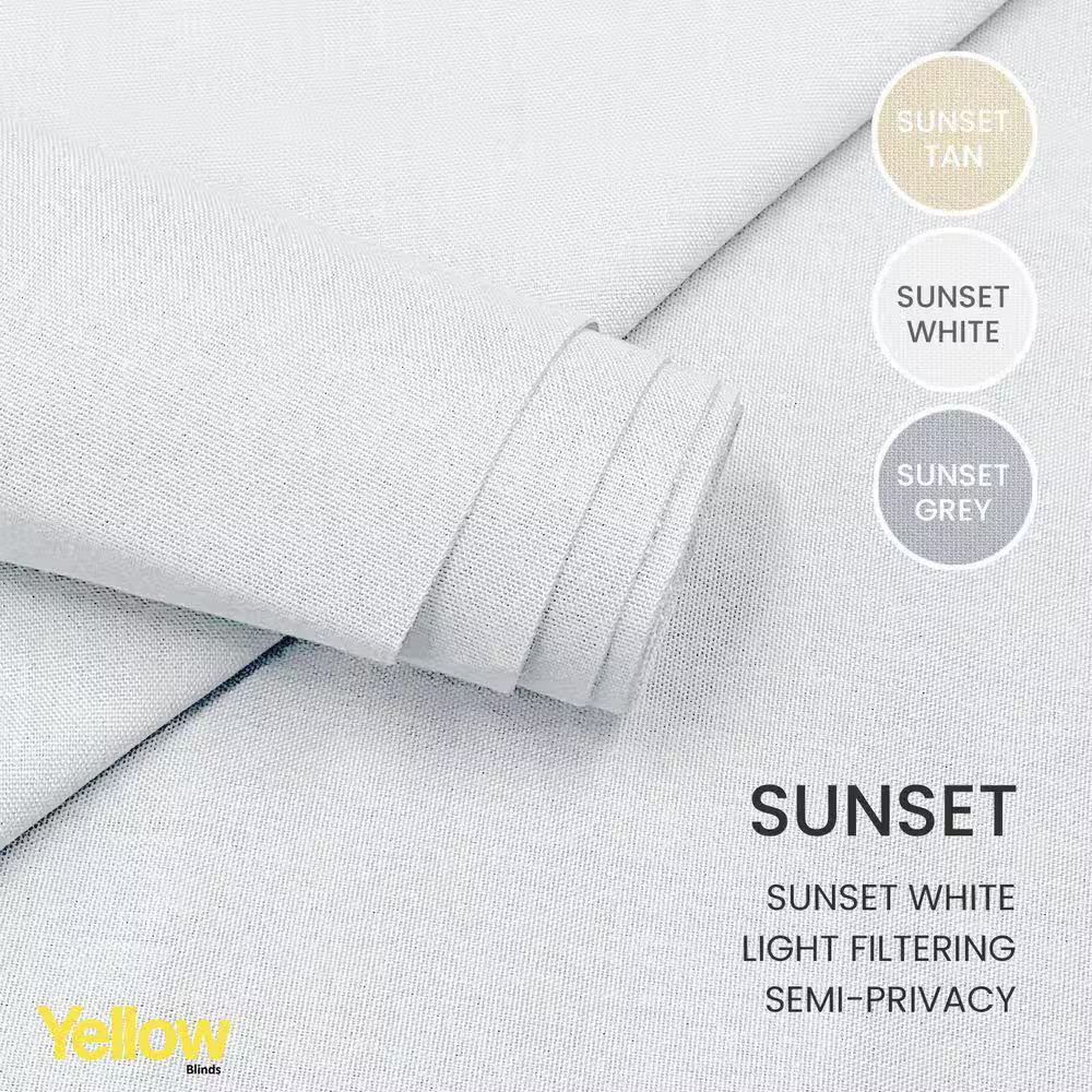 Cut-To-Size Sunset White Light Filtering Adjustable Sliding Panel Track Blind W/
