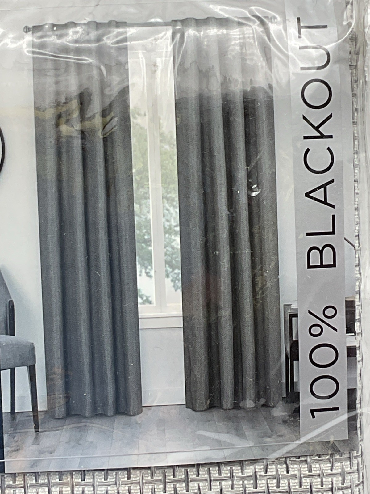 Eclipse 100% Blackout 40x84in Walden Grey One Rod Pocket Tab Panel