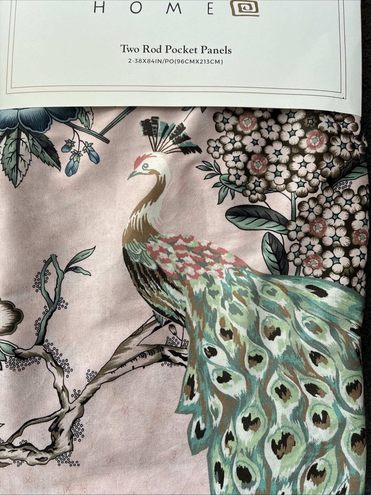 New Callisto Home Two Rod Pocket Panels 2 x 38″ x 84″ Peacock Birds Curtains