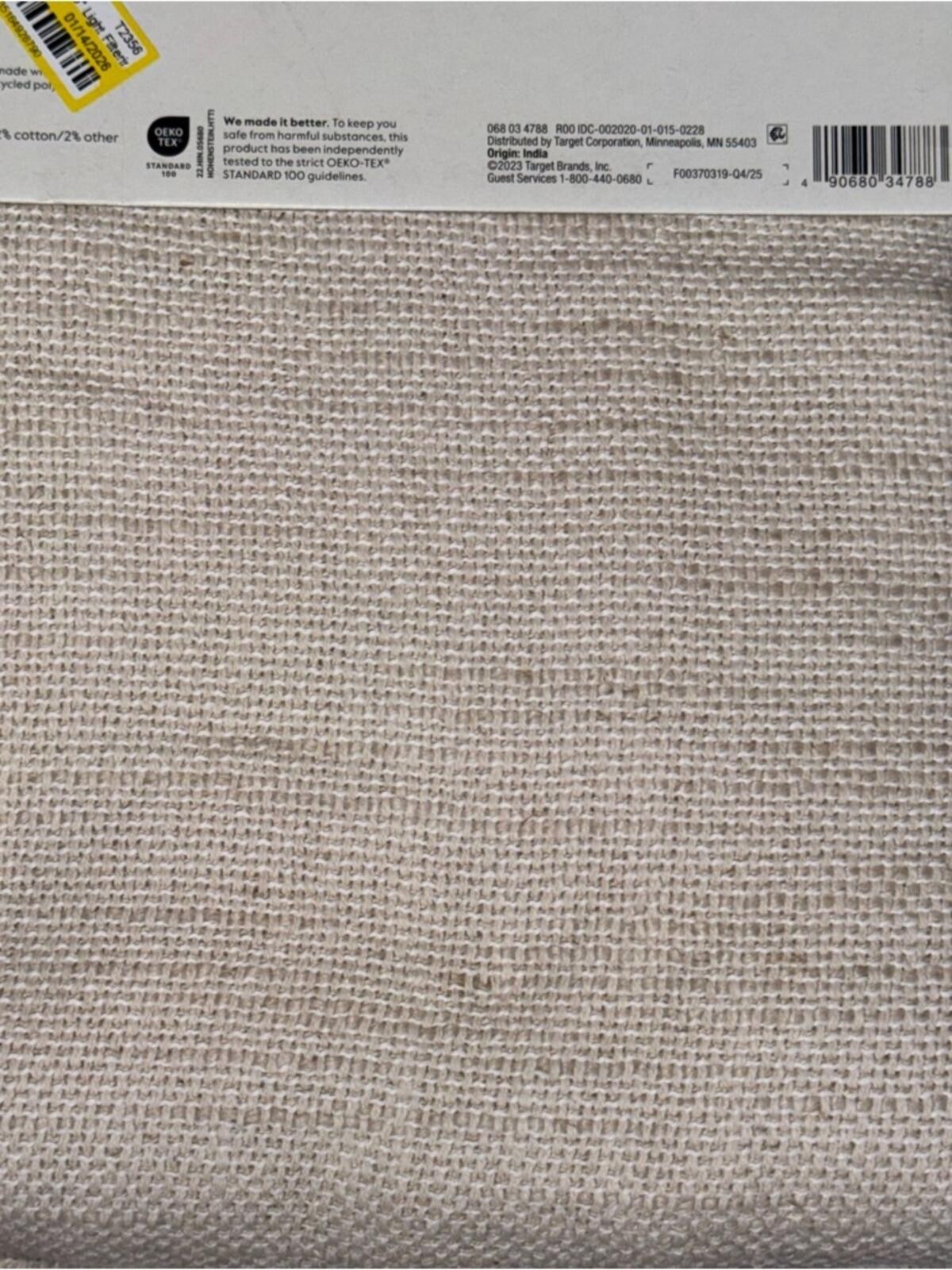 54”x95” Threshold Light Filtering Textured Window Curtain Panel in Cream NWT