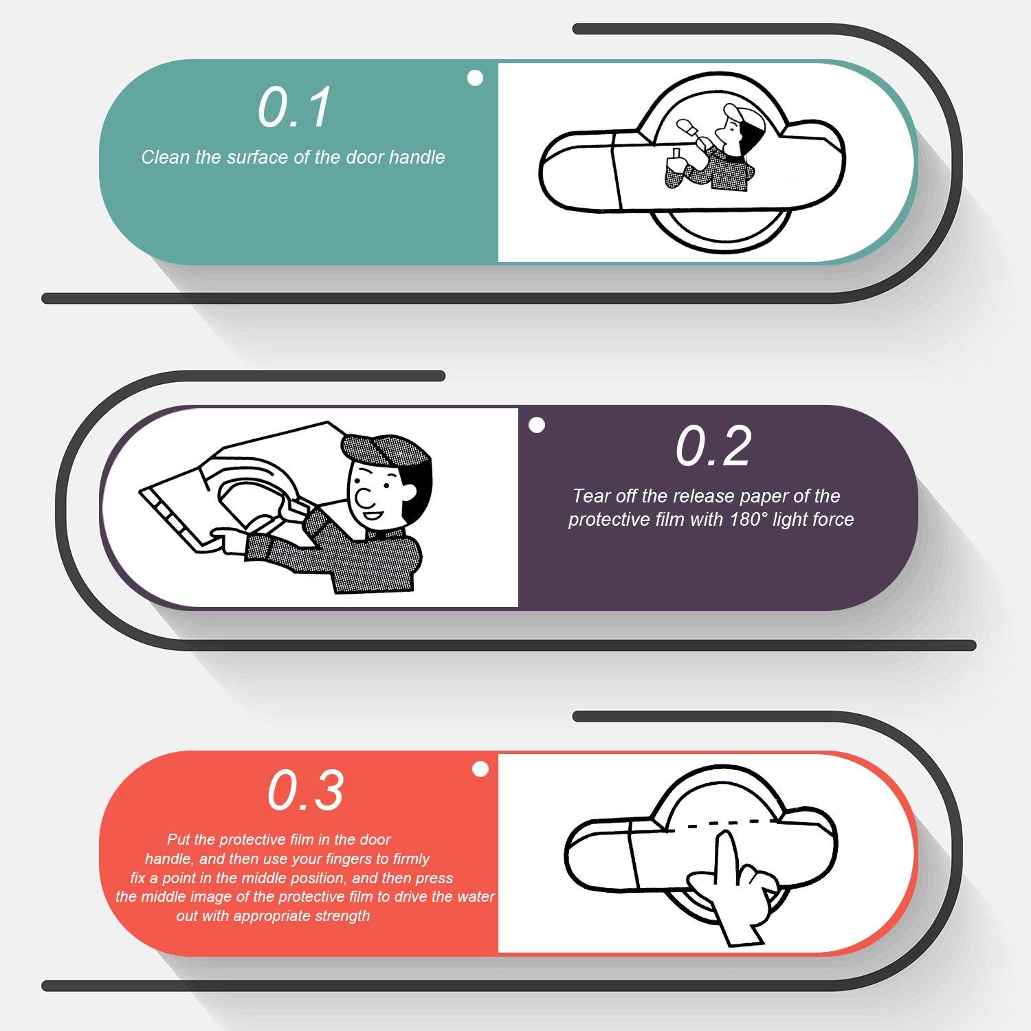 16 Pieces Car Door Handle Cup Protector Clear Car Door Handle Scratches Prote…