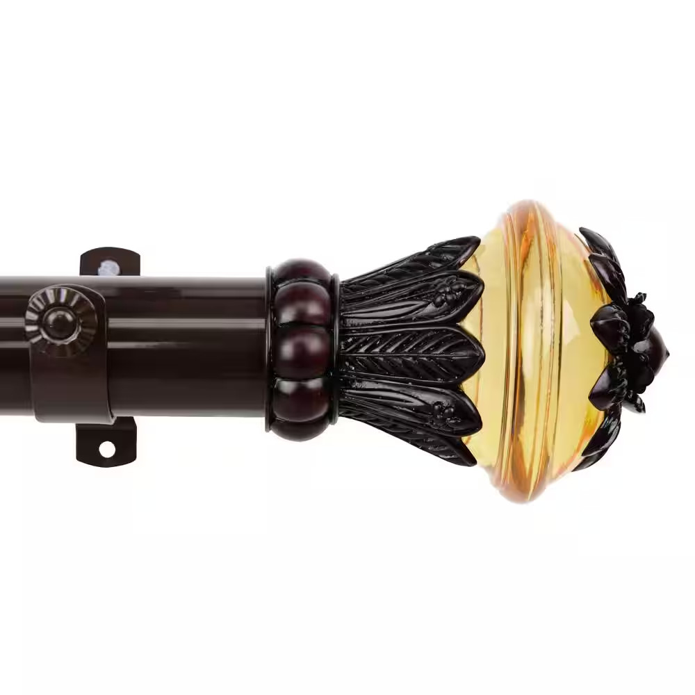 Paradise 1.5 In. Dia 24 Ft. L Non-Telescoping Single Curtain Rod in Cocoa