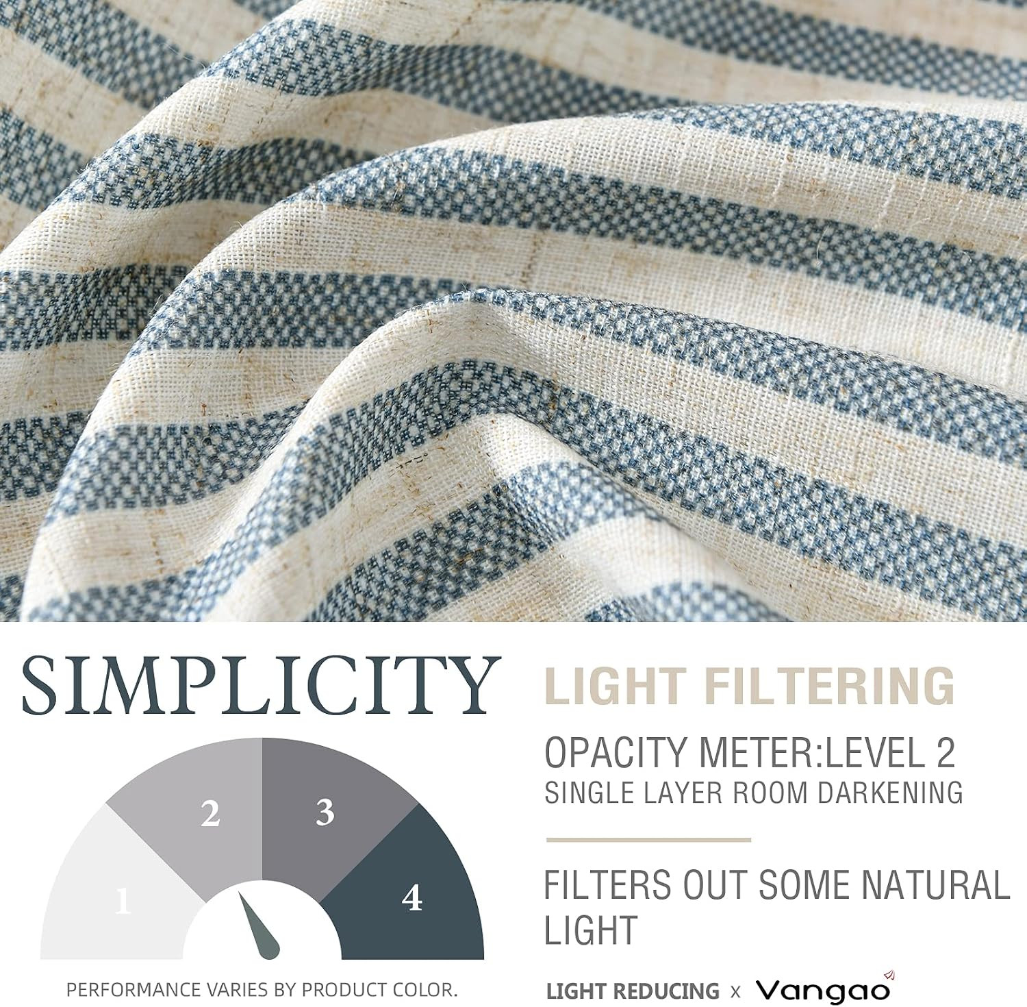 Kitchen Valance Linen Stripe Short Farmhouse Country Rustic Tickingstripe Light