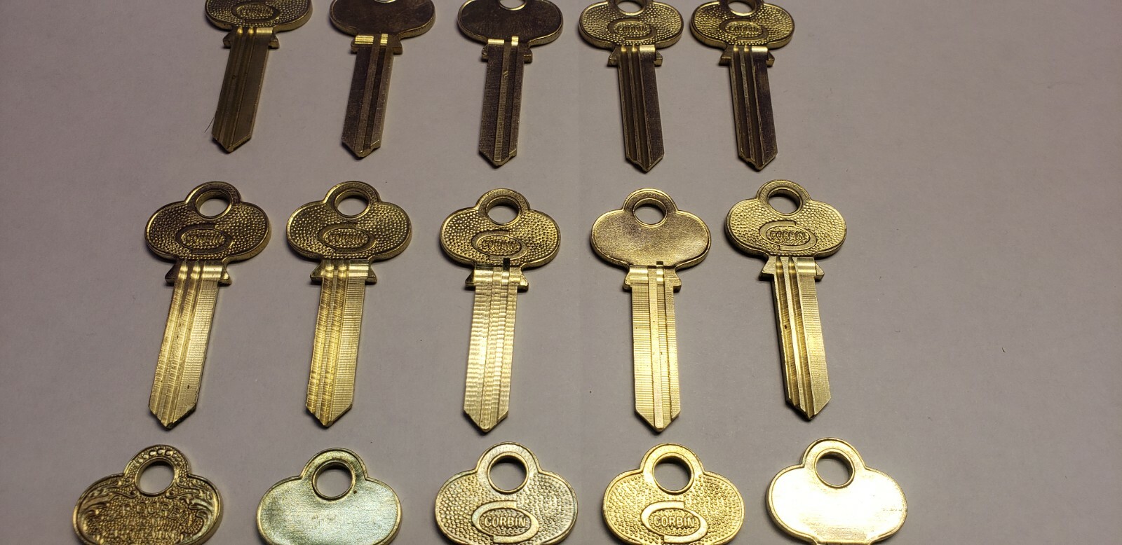 15 ASSORTED CORBIN X1-77-6 LOCKSMITH ORIGINAL CORBIN KEY BLANKS NEW OLD STOCK