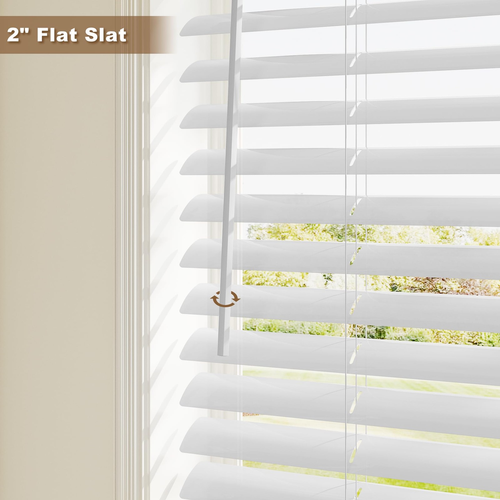 Window Blinds, 2” Cordless Blind for Indoor Windows, 35″ W X 64″ H Mini Blin…
