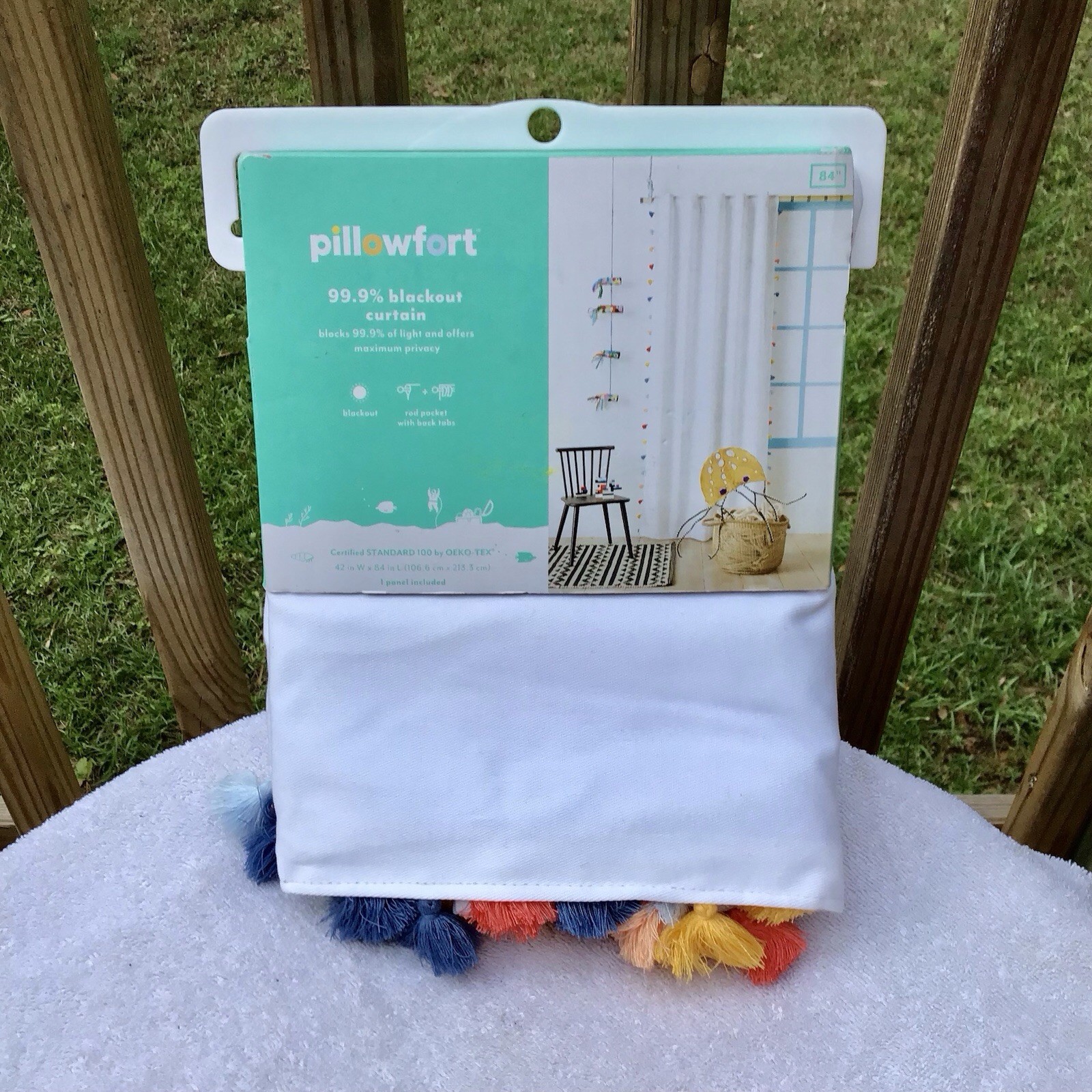 NWT Pillowfort Tassel Kids Blackout Curtain Panel – 42”x 84” – One Panel