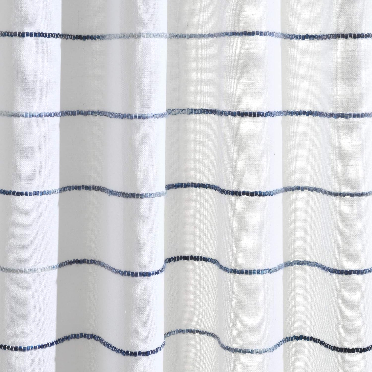 Ombre Stripe Curtain Panel Set, 2, 40”W X 84”L, Navy, Recycled Cotton/Polyeste