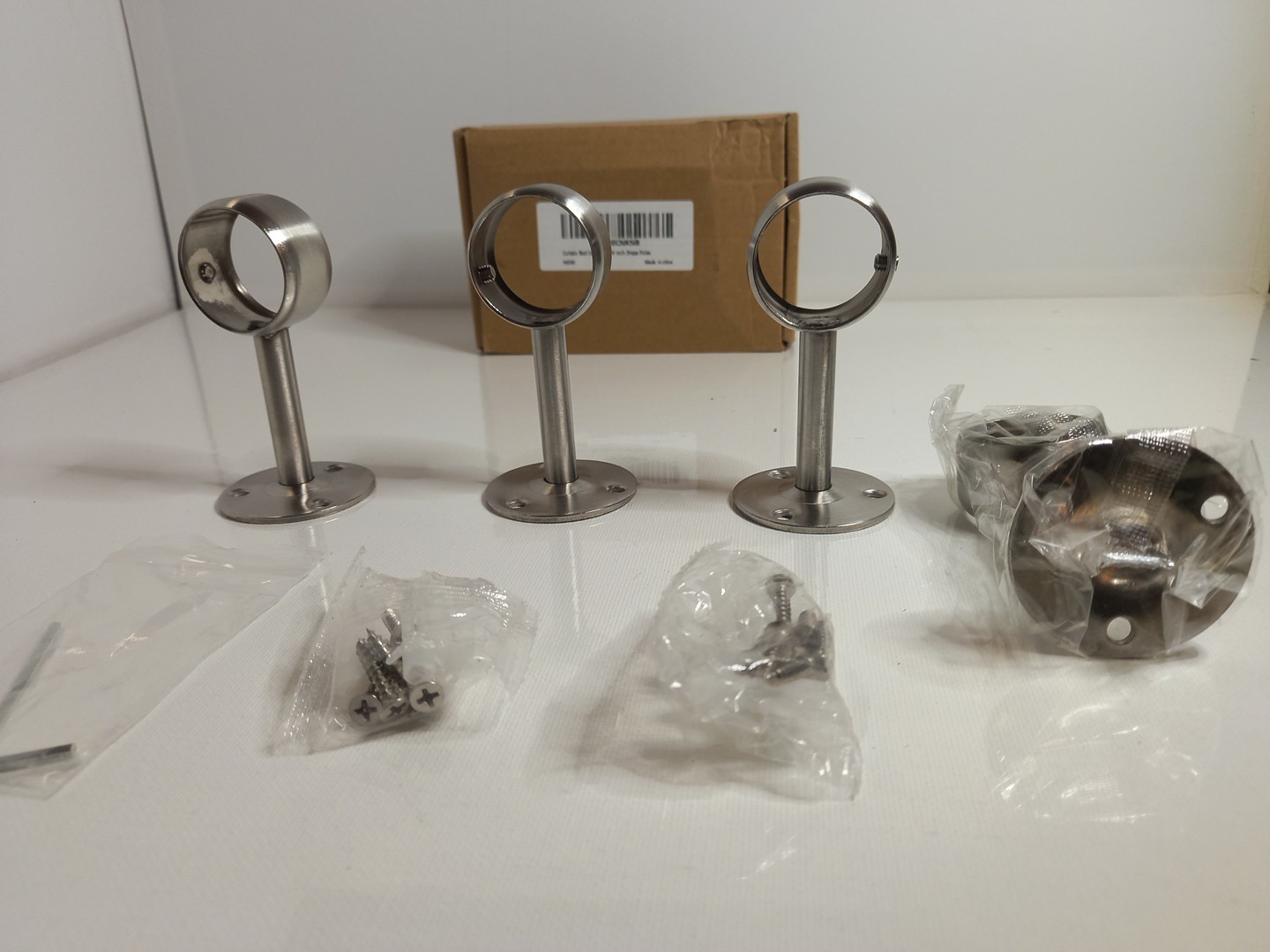 Ceiling Curtain Rod Brackets – 4 Pack Hooks Hangers 1 1/4-Inch Drape Poles