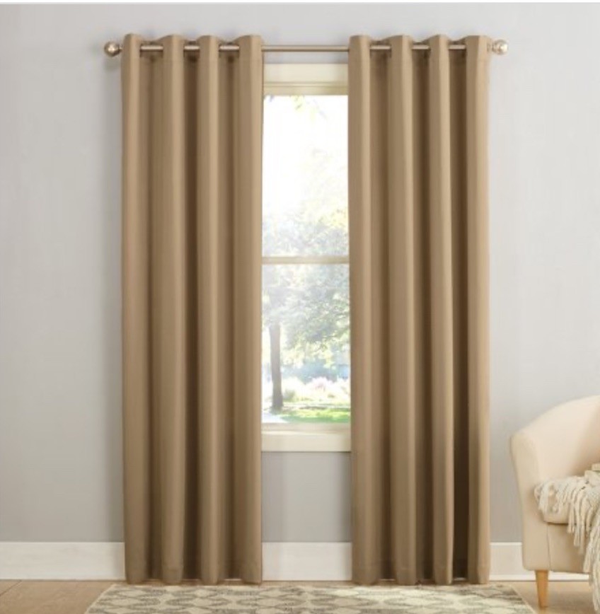 Sun Zero Room-Darkening Grommet Curtain Panel 54 X95 Taupe