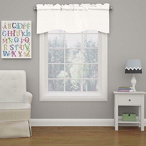 ECLIPSE Kendall Solid Scalloped Window Valance Curtains, 42″ x 18″, White