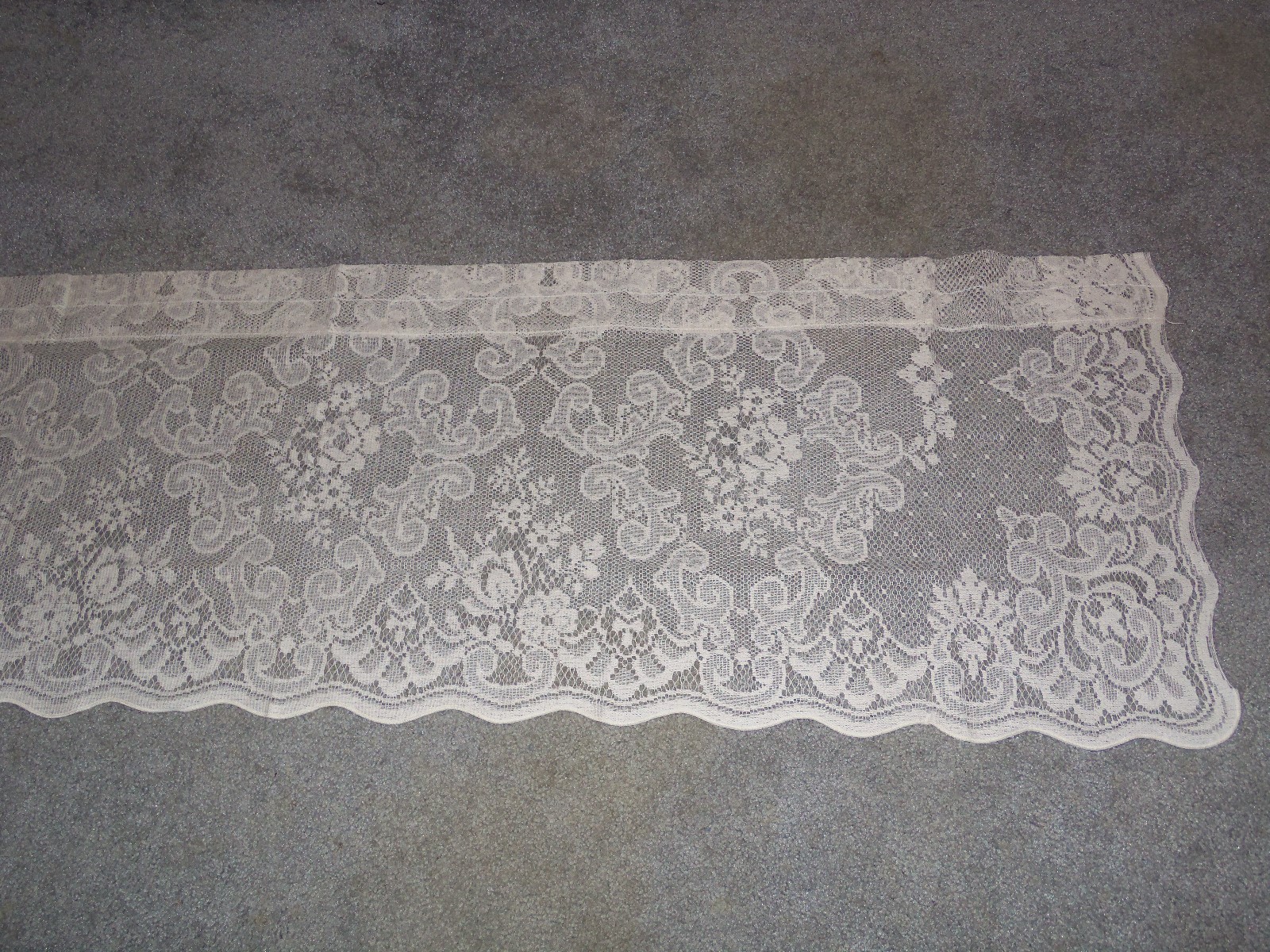 Lace Window Valance Ivory Highland design 18L x 60W