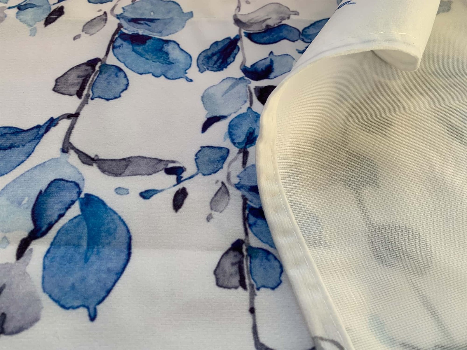 2 Pack Blue Leaves Window Valance for Bedroom Living Room, Leaf Vine Plant Cu…