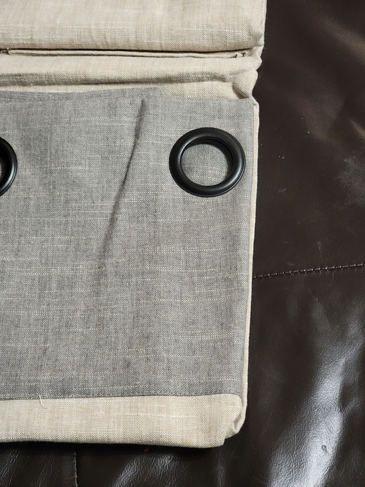 Emery Bordered Drape Grommet Oatmeal – Flagstone 50 x 108 in Pottery Barn
