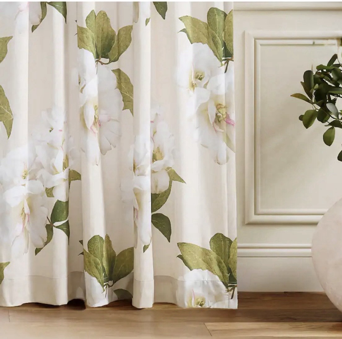 NWT Ted Baker London Gardenia Floral Lined Curtain Panels Pair 50×84 Cotton
