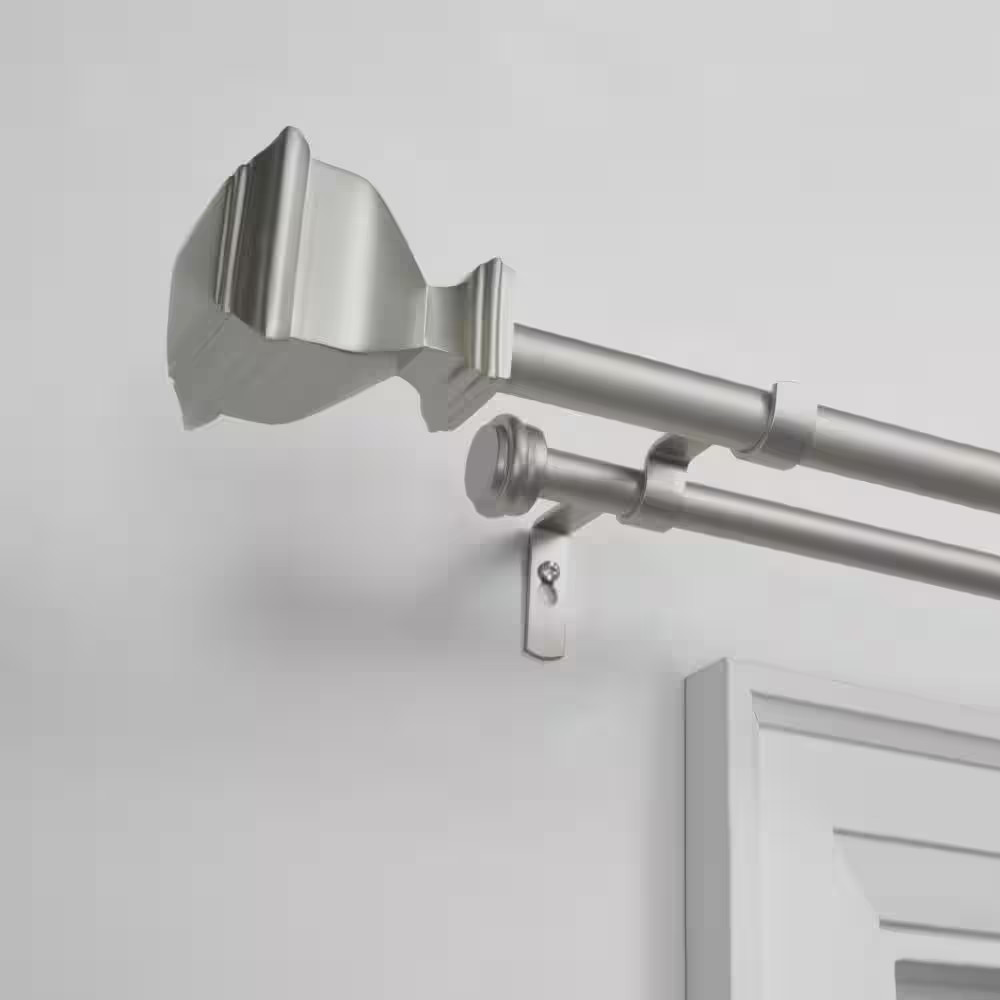 Napoleon Double 66 In. – 120 In. Adjustable 3/4 In. Double Curtain Rod Kit in Ma