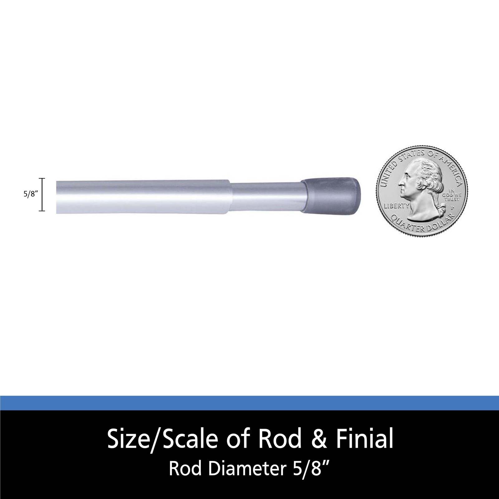 Mainstays 5/8 in. Steel Curtain Rod – 48-75 in. Adjustable,Chrome Spring Tension