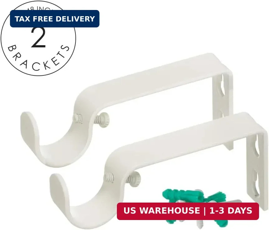Ivilon Window Curtain Rod Decorative End Cap Design, 1 Inch Rod, 28 to 48 Inch.