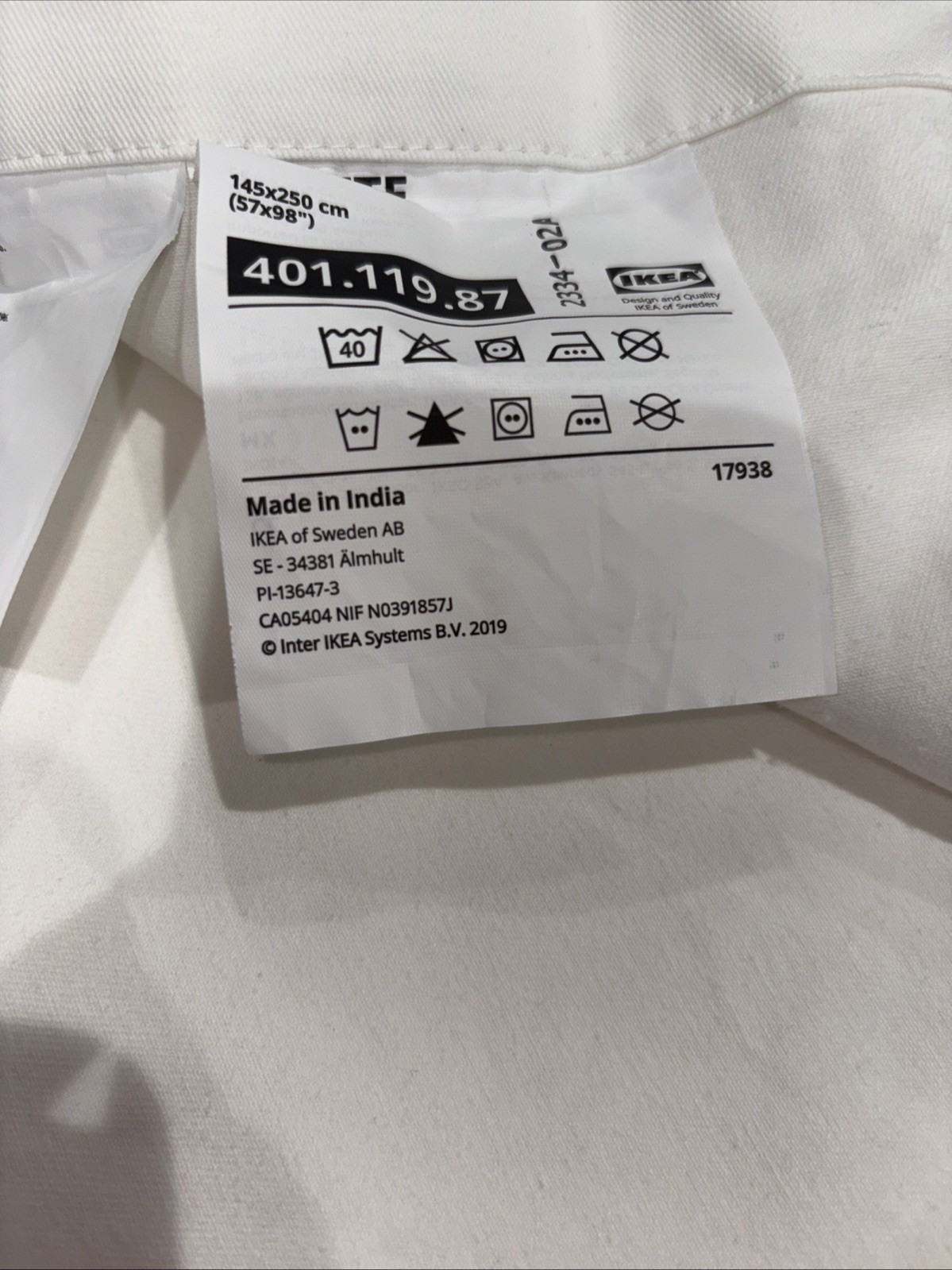 1 Pair Ikea Merete Grommet Top Curtains 57 X 98″. Beige