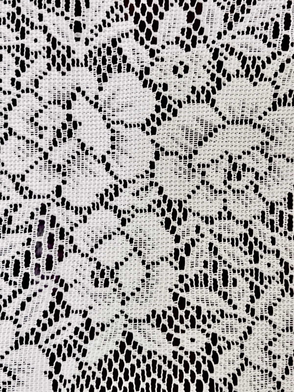 1 of 4 IVORY CREAM OFF WHITE ROSE FLORAL NET LACE CURTAIN PANELS 42×85 2 PAIRS