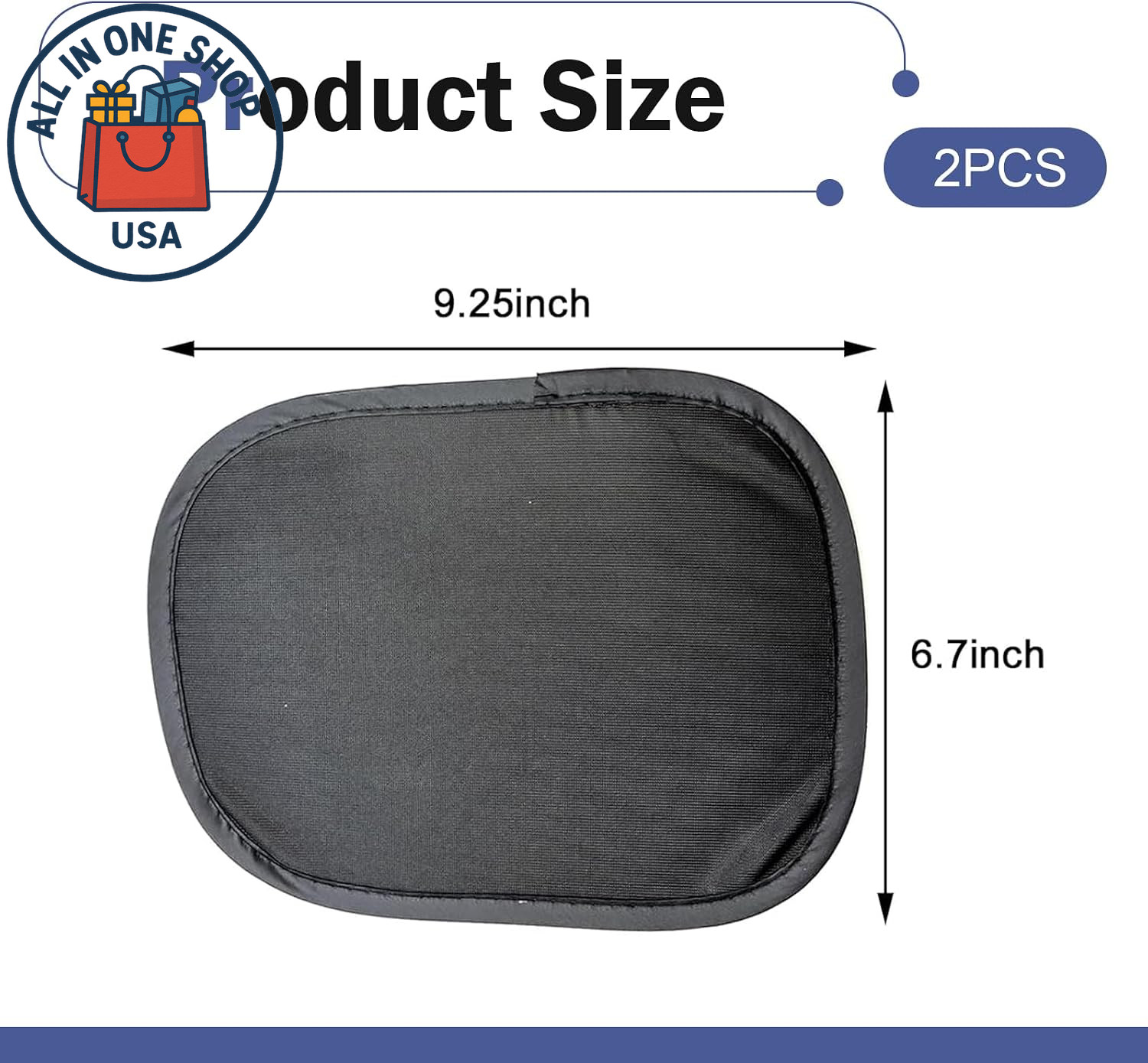 Static Cling Car Window Shades, Universal Sun Glare Protection (Black) 2-Pack