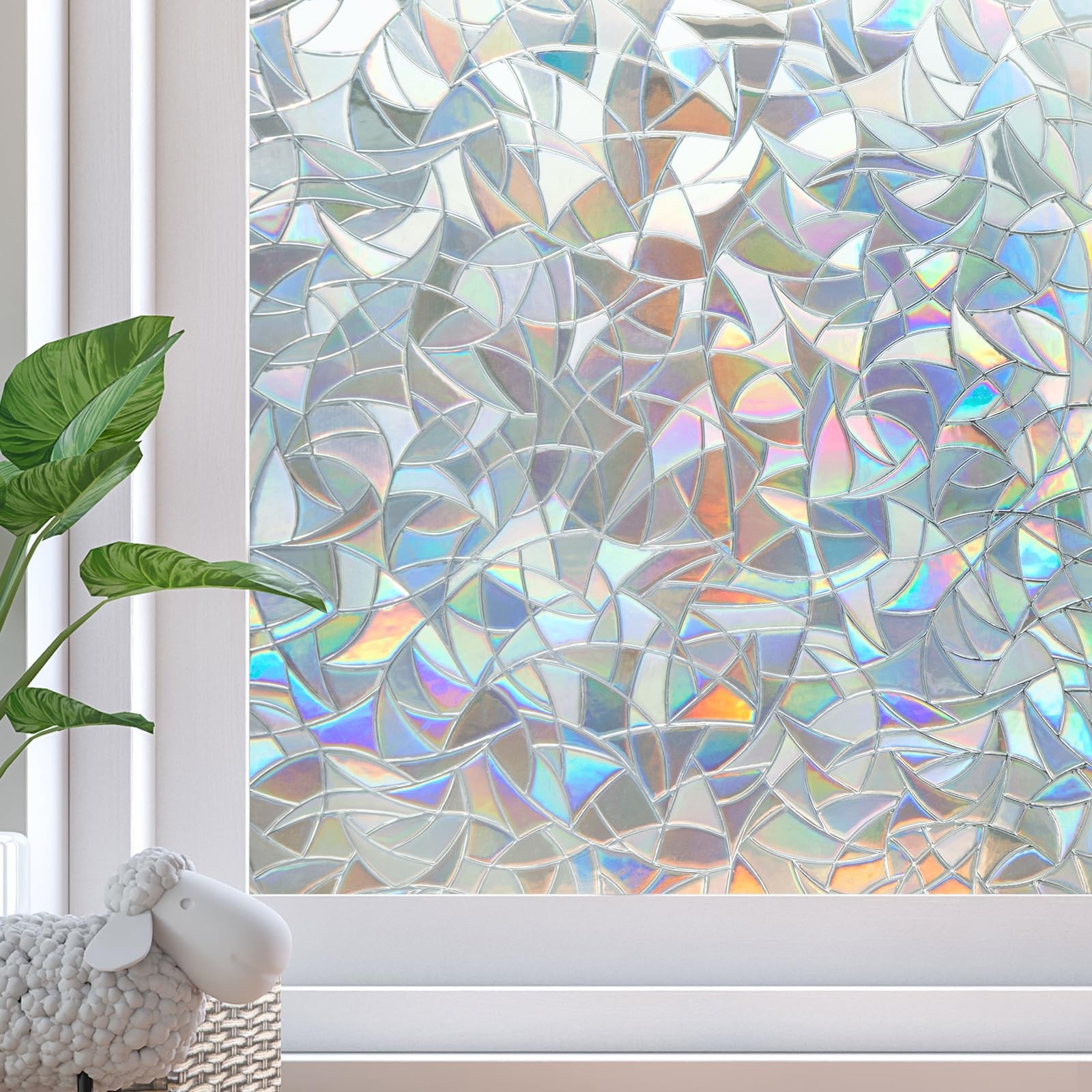 Rainbow Window Film Static Cling Decorative Glass Privacy Tint 17.5 x 78.7
