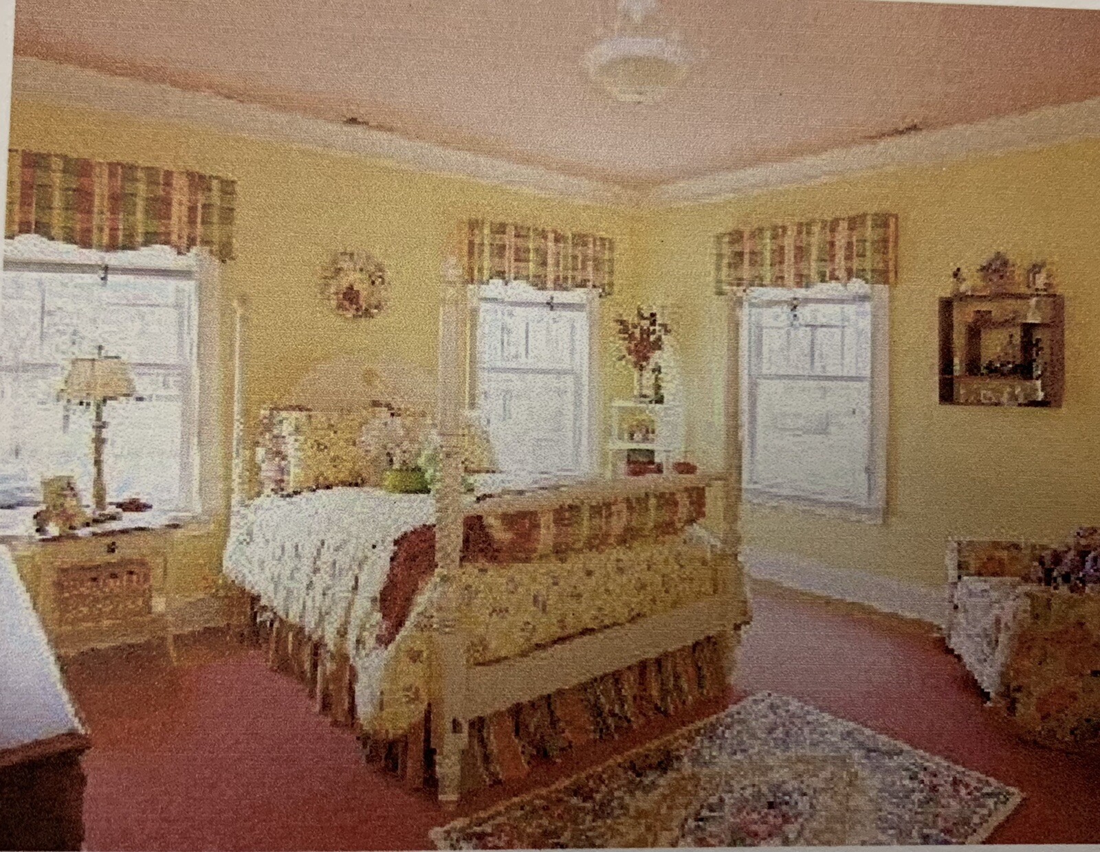 ETHAN ALLEN~ Pink/Green/Yellow Plaid Cotton Window Cornice Valance 48x17x6 *EUC*