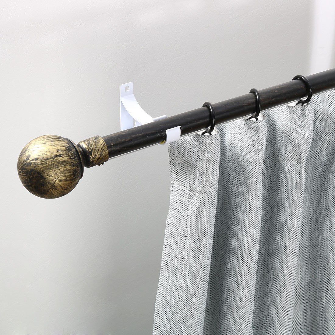 2 Set Window Drapery Curtain Rod Pole Holder Hanging Hook Wall Bracket White