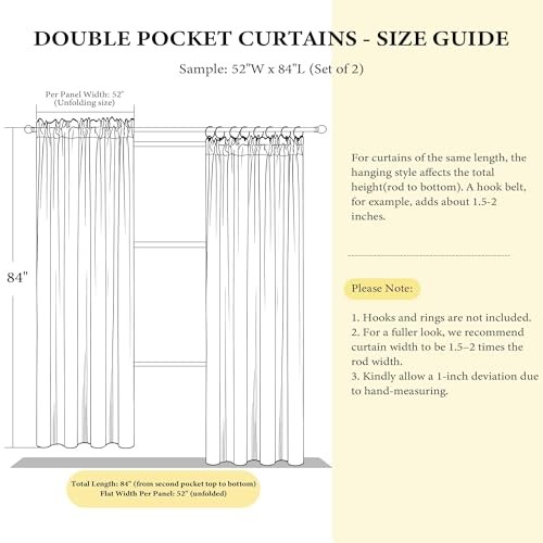Black Velvet Blackout Curtains 96 52″W x 96″L (Pack of 2) Black Series – Black