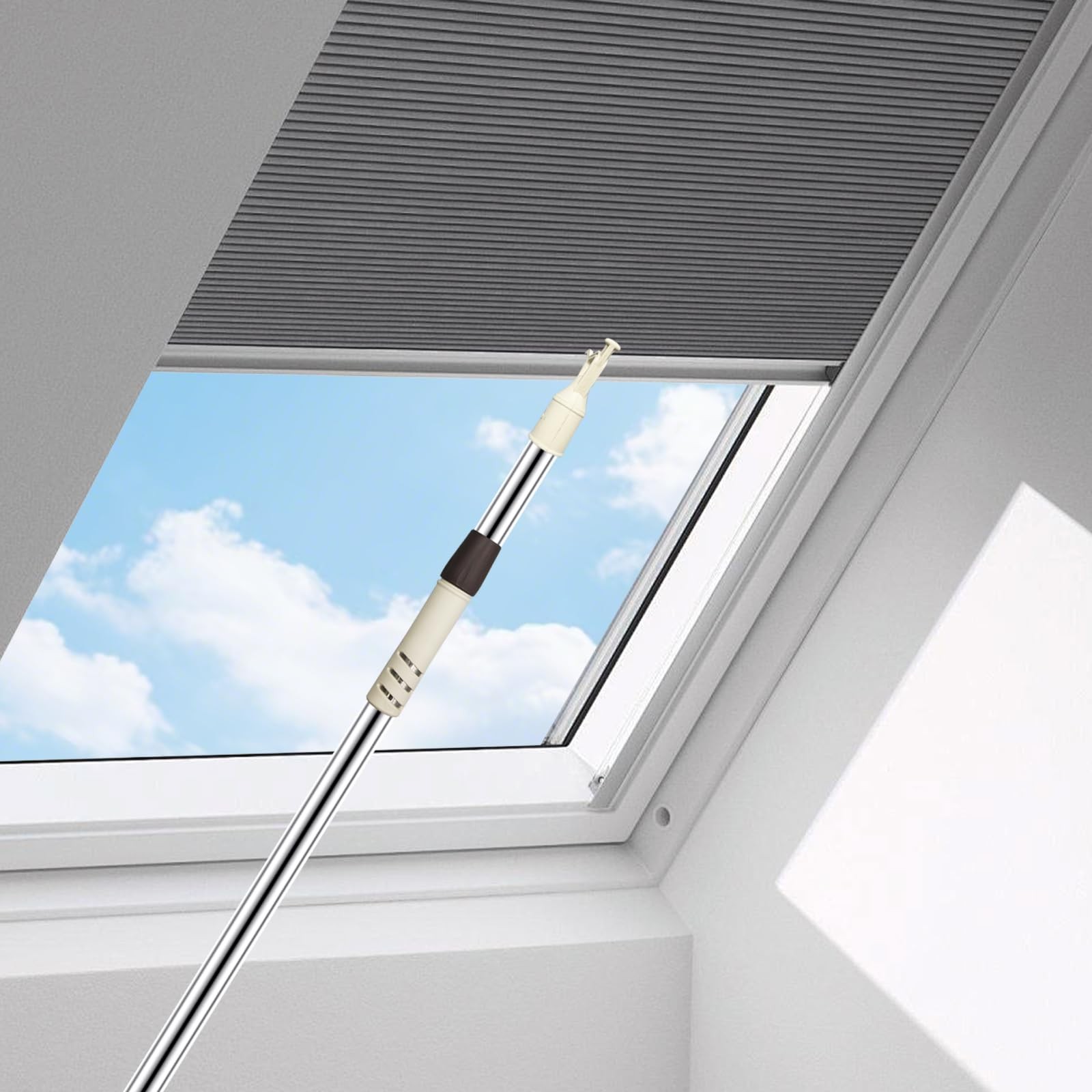 2Pcs Telescoping Skylight Rod Pole with Hook 46-80Inch Wand for Blinds Shutte…