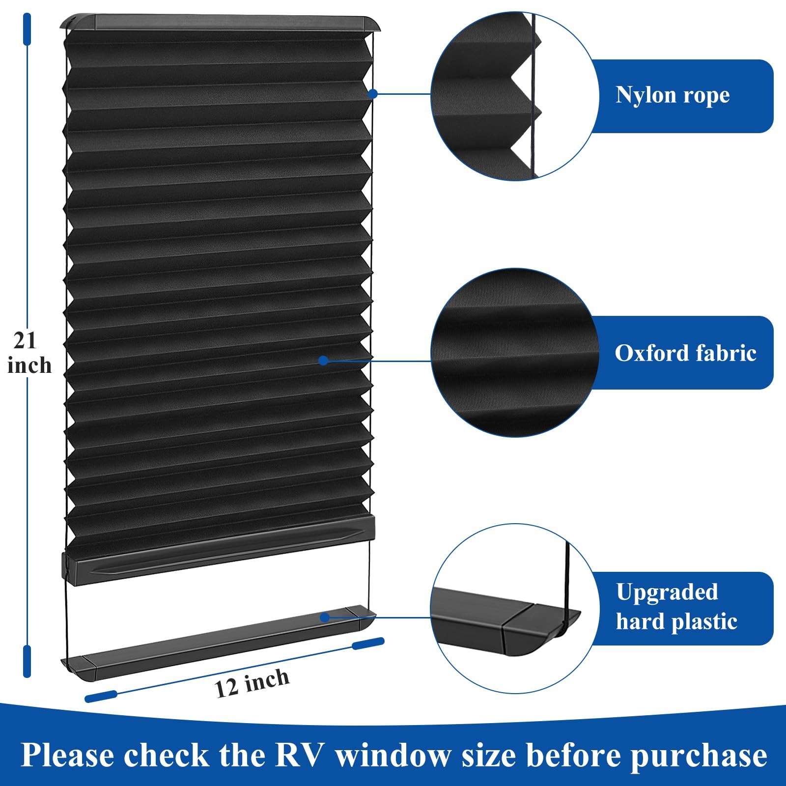 Replacement for Lippert RV Door Window 12”x21” Thin Shade Ready RV Entry Doors