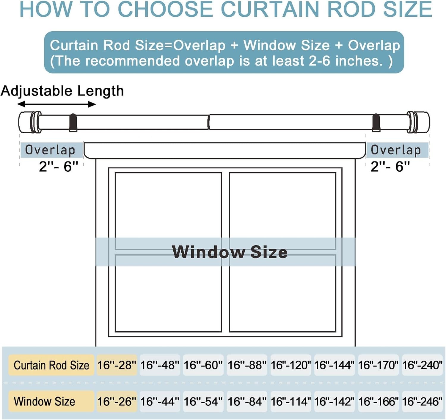 Stylish Adjustable Curtain Rod 16-40 Inches – Perfect for Living Room & Bedroom