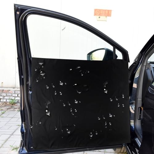 2 Packs Car Door Panel Cover with Squeegee Triangle, Waterproof Reusable Black