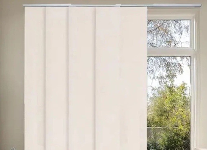 Chicology Adjustable Sliding Panel Blinds Rose Gold Track Blind 86×96 23in Slat